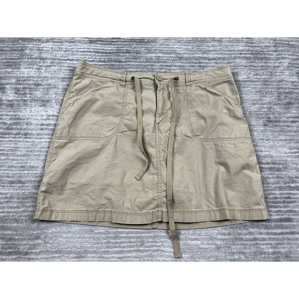 White Stag Skirt Womens 14 Khaki WSL25891SO Utility Mini Drawstring Cotton Twill